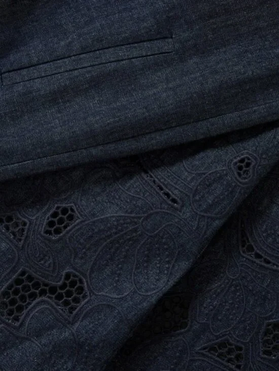 Veronica Beard Osborne Wide-Leg Eyelet Pant $648 NWT - Picture 4 of 5